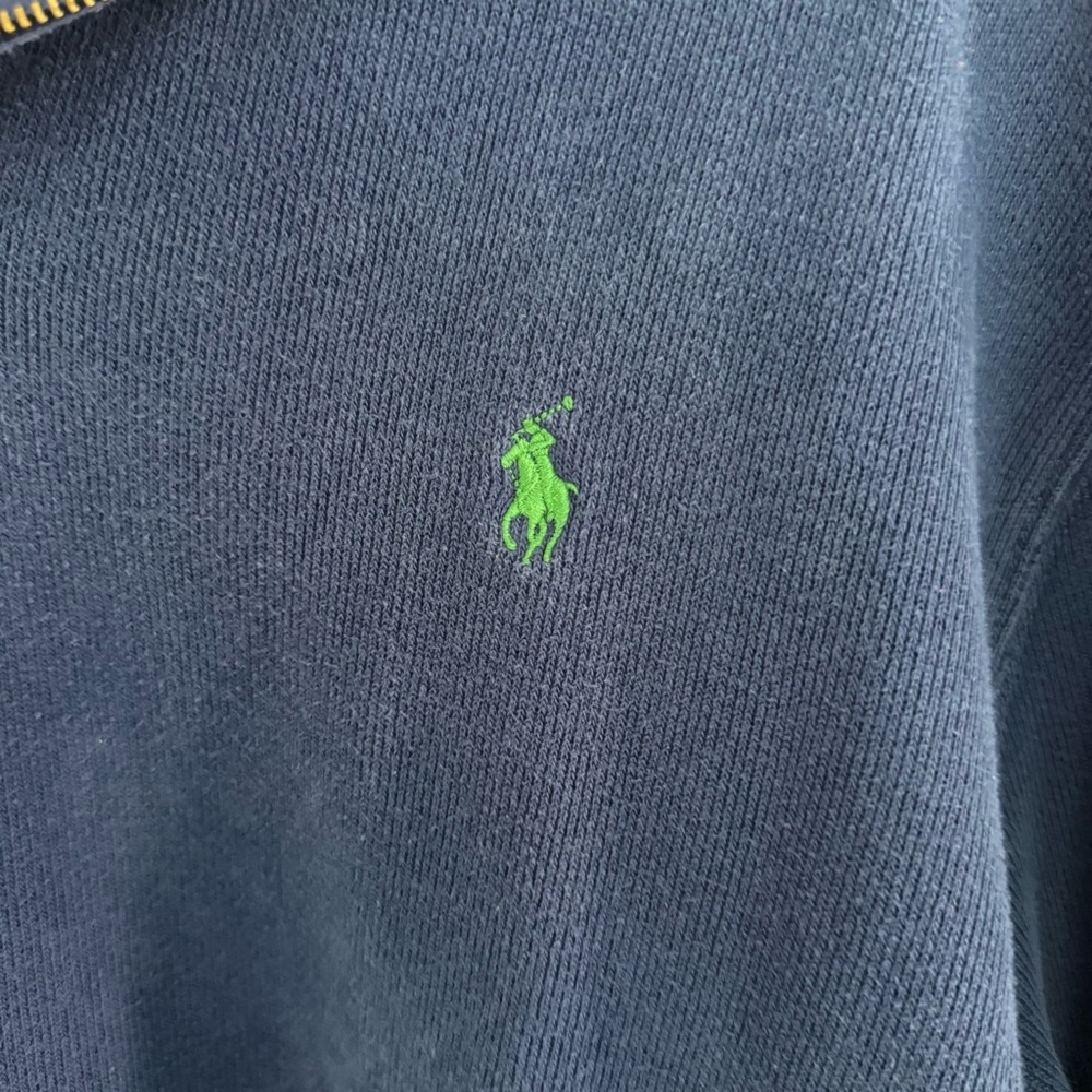 Polo Ralph Lauren Men's XL Pullover Quarter Zip Sweater Blue Preppy Coastal - Picture 3 of 7